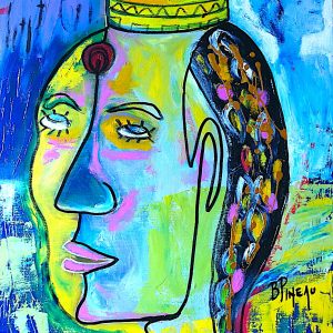 H077P20 Royale Solitude -=- Evocation de la solitude des leaders, quel que soit le domaine, artistique, politique, militaire, scientifique, spirituel... La fabuleuse histoire de Jeanne d'Arc demeure un prodigieux exemple d'intervention Divine. Le tableau illustre en fond ces deux mondes, le militaire avec les soldats et le spirituel par ses visions. C'est aussi une illustration d'une des plus importantes lois spirituelles : " Diriger c'est servir".