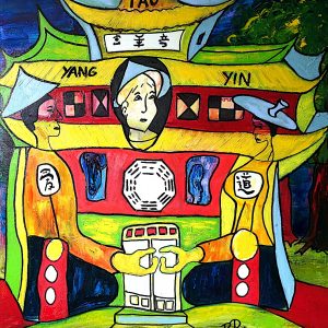 H110F40 Dharma TAO -=- Notre Dharma, notre justesse, notre chemin d’existence pour grandir. La justesse est individuelle et accessible, contrairement à la justice qui est collective et un idéal inaccessible. Plus de justice entraîne toujours plus de complexité, et plus de complexité entraîne moins de justice. Un parallèle est ici fait avec le TAO et son juste équilibre ou juste milieu. Le Dharma peut toutefois se traduire collectivement par « action juste ». Le triptyque du TAO, Yin, Yang et équilibre ; comme celui de l’hindouisme Shiva, Brahma et Vishnou ; ou encore Tamas, Rajas et Sattva ; et peut-être aussi le Fils, le Père et le Saint Esprit ; sont des éléments de compréhension de notre justesse.