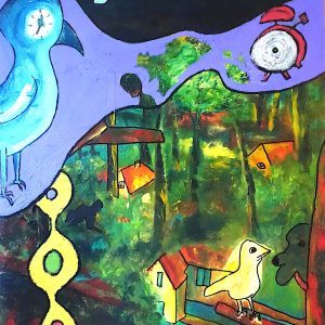 H123F25 Eveil et Réveil -=- "Nous ne sommes pas éveillés, nous sommes endormis" nous a dit le Bouddha. Les chamans enseignent à ne plus vivre (ou moins) sous l'emprise de nos mémoires. Plus nous vieillissons et plus les habitudes (mémoires) prennent le contrôle. Nous vivons alors comme des automates. Nos consciences sont endormies et notre existence s'écoule sans utilité et sans saveurs. Le temps semble alors passer de plus en plus vite. Le TAO enseigne que la vie c'est le mouvement, donc les questions et la curiosité, les certitudes nous figent. Au cours du temps, les gens changent d'avis sur les tableaux de BPineau. Leur regard évolue.