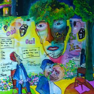 H147F40 Prema Atma -=- L’Amour désintéressé est une des 5 valeurs fondamentales qui doivent guider toute vie humaine. Ces 5 valeurs sont décrites et évoquées dans diverses traditions religieuses et spirituelles. Elles sont un bien commun d’une sagesse universelle : Shanti (la paix), Sathya (la vérité), Ahimsa (la non-violence), Dharma (la justesse) et Prema (l’amour). Le tableau illustre les tags dans nos villes. Les tags ne sont pas inoffensifs, surtout s'ils sont des messages violents, coléreux ou haineux. Il y a une différence notable entre les tags (négatifs) et le street art (positif). Au Tibet, les Lamas et les moines savent depuis des millénaires que nos pensées et prières imprègnent notre environnement. A l'instar des drapeaux de prières tibétains, ainsi que des moulins à prières, les tags imprègnent notre espace d'informations.