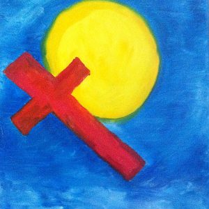 Par rapport à la croix dressée à la verticale sans le corps de Jésus, la croix couchée est un symbole plus puissant. En effet la croix est tombée, elle a été vaincue. L’égo finit toujours par succomber devant la conscience et l’amour.