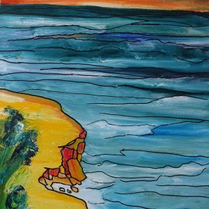 H167P20 Par Eau 2/4 -=- Notre regard sur l’élément EAU change. Les conséquences du dérèglement climatique nous la font craindre. Va-t-elle nous submerger ? Nous engloutir ou nous manquer terriblement ? Comme si les conséquences du dérèglement climatique étaient principalement une colère monstrueuse des éléments. Le monde des émotions et de la sociabilité. Les émotions gouvernent, difficile de rester impassible. On accompagne, on encourage.