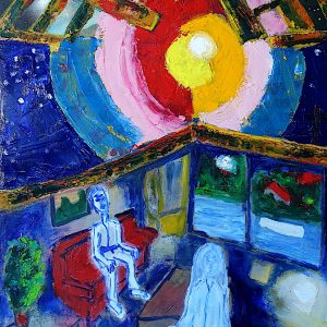 H172P20 Lumières -=- Les fantômes seraient soit des âmes trop attachées au monde matériel et qui n'ont pas réussi à partir, à quitter un lieu, des biens ou des liens; soit des esprits qui "reviennent". Dans les deux cas il s'agit d'un problème d'attachement excessif. L'abandon du corps physique, Anamayakosha, est incontournable, par contre les fantômes seraient encore dans leur enveloppe d'énergie vitale, Pranamayakosha. La pratique du spiritisme m'a toujours semblé dangereuse et à éviter en toutes circonstances. Paul Klee nous a dit "L’art ne reproduit pas le visible, il rend visible".