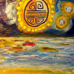 H223F40 Longue vie -=- Les symboles comme langage de nos consciences. Ici un puissant symbole de protection. Toutes les traditions spirituelles ont eu recours aux symboles. Comme une cristallisation de la connaissance. Nos existences ont souvent été comparées à de frêles embarcations cherchant à traverser un océan de difficultés.