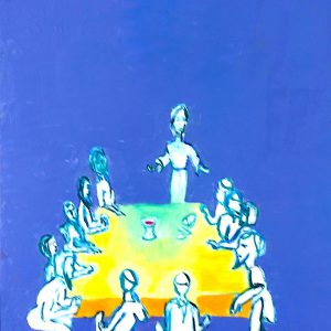 H252F25 Jésus communié ---===--- On ne compte plus le nombre d'oeuvres sur ce sujet sacré. Le Saint et dernier repas avec les disciples, et le cadeau magique du rituel eucharistique.