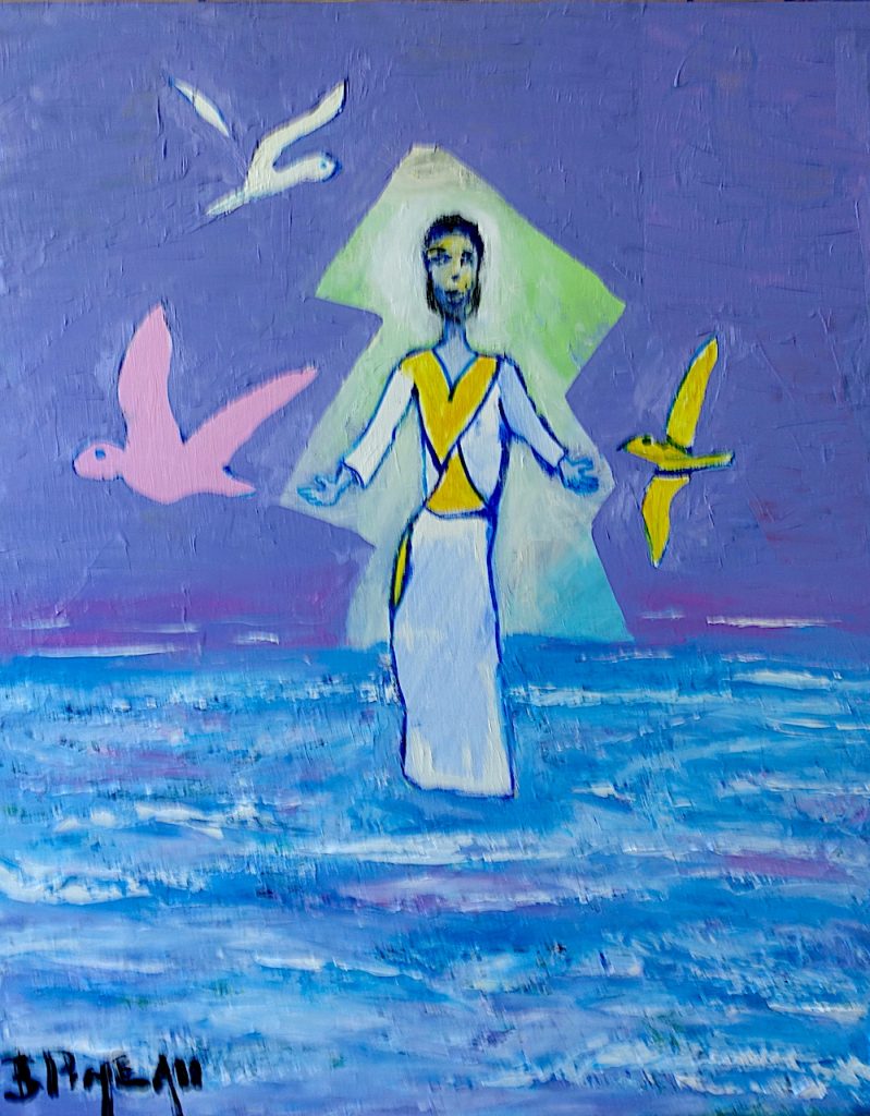 H262F25 Jésus sur l'eau