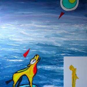 H344F30 Loup Perdu ---===--- Le loup est perdu car il ne sait plus où aller. Il n’a plus de territoire. L’homme a tout pris. A son tour, l’homme voit son territoire rétrécir par la menace d’une gigantesque submersion. Le loup a perdu. Son espèce est, comme beaucoup d’autres, en voie de disparition. A son tour, l’homme risque de tout perdre. « L’humanité mène un combat contre la nature. Si elle le gagne, elle est perdue ». (Hubert Reeves).