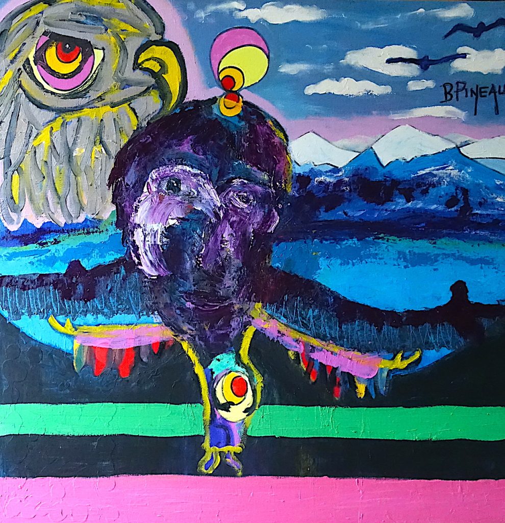 H347C80 Aigle Man ---===--- Les chamans invoquent les esprits de la nature dans de multiples occasions. Les animaux, les éléments, les lieux etc. sont sollicités. Les chamans dialoguent et accueillent ces esprits qui, du coup, les habitent momentanément. A notre tour, nous pourrions parler d’esprit comptable, d’esprit commercial etc. On appelle cela déformation professionnelle ou maîtrise. Le monde est vivant et habité de multiples façons. Se connecter à cette puissante nature nous renforce et nous ancre dans cette existence. Cet ancrage dans notre existence nous permet de résister aux difficultés et nous évite une fragilité dangereuse.