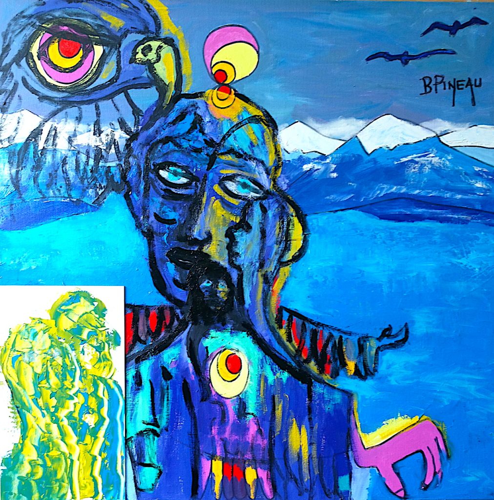 H347C80 Aigle Man ---===--- Les chamans invoquent les esprits de la nature dans de multiples occasions. Les animaux, les éléments, les lieux etc. sont sollicités. Les chamans dialoguent et accueillent ces esprits qui, du coup, les habitent momentanément. A notre tour, nous pourrions parler d’esprit comptable, d’esprit commercial etc. On appelle cela déformation professionnelle ou maîtrise. Le monde est vivant et habité de multiples façons. Se connecter à cette puissante nature nous renforce et nous ancre dans cette existence. Cet ancrage dans notre existence nous permet de résister aux difficultés et nous évite une fragilité dangereuse.