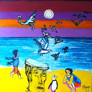 H350C90 Emerveillés ---===--- La mer nous émerveille. Nous jouons comme des enfants. Tout devient plus simple et plus beau. Nous avons envie de vivre comme des oiseaux. Et si la sagesse naissait d’une grande simplicité ? Grandir en gardant son âme d’enfant. La spiritualité et les arts nourrissent nos âmes d’enfant. Un jour, une journaliste a demandé à Henri Matisse pourquoi il peignait des fleurs et des femmes à l’époque de la seconde guerre mondiale. Il a simplement répondu « il y a assez d’horreurs comme ça ».