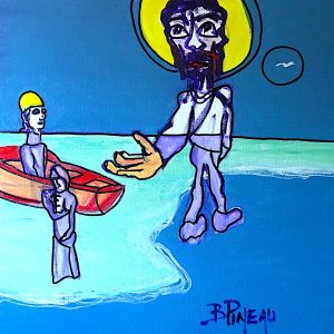 H359F30 Pêcheurs d’hommes ---===--- « André, Simon, suivez Moi !” De pêcheurs vous deviendrez pêcheurs d’hommes. Omniscient, Jésus sait qu’en les appelant à devenir disciples puis apôtres, il leur demande un grand sacrifice. Il sait toutes les souffrances mais aussi toutes les joies spirituelles de leurs missions divines à venir.