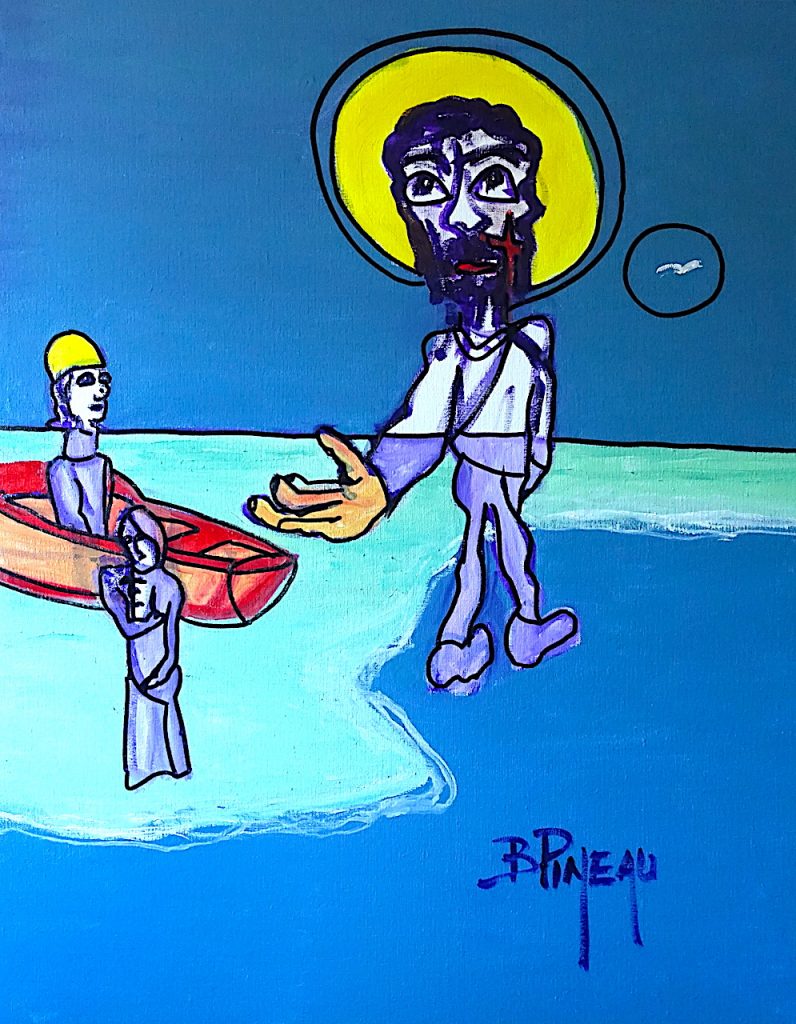 H359F30 Pêcheurs d’hommes ---===--- « André, Simon, suivez Moi !” De pêcheurs vous deviendrez pêcheurs d’hommes. Omniscient, Jésus sait qu’en les appelant à devenir disciples puis apôtres, il leur demande un grand sacrifice. Il sait toutes les souffrances mais aussi toutes les joies spirituelles de leurs missions divines à venir.