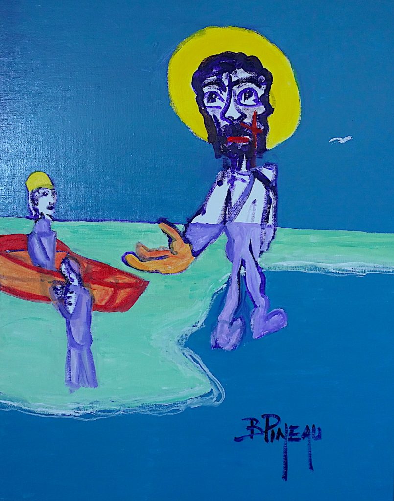H359F30 Pêcheurs d’hommes ---===--- « André, Simon, suivez Moi !” De pêcheurs vous deviendrez pêcheurs d’hommes. Omniscient, Jésus sait qu’en les appelant à devenir disciples puis apôtres, il leur demande un grand sacrifice. Il sait toutes les souffrances mais aussi toutes les joies spirituelles de leurs missions divines à venir.